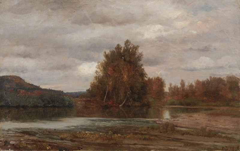 Gray Day on the Esopus (1882) reproduction of painting by Jasper Francis Cropsey. ALL GICLEE PRINTS