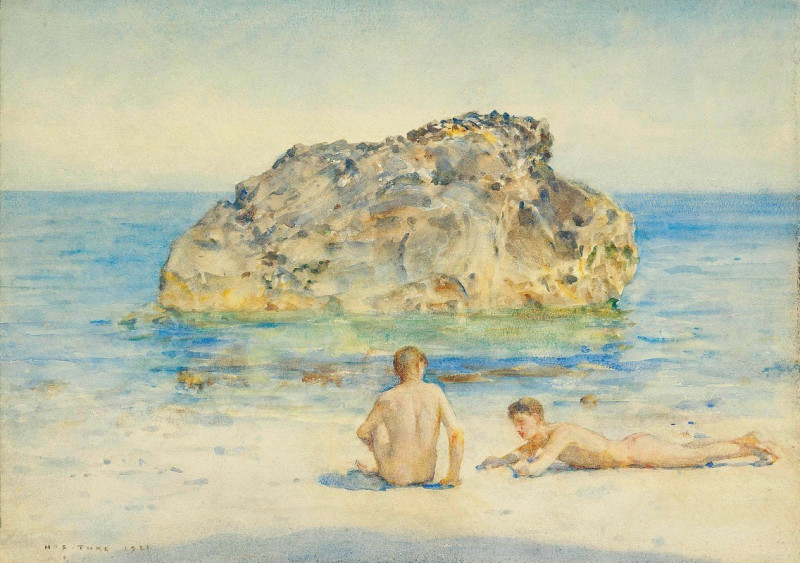 Henry Scott Tuke reprodukcija The Sunbathers, VISOS REPRODUKCIJOS , paveikslai, reprodukcijos internetu