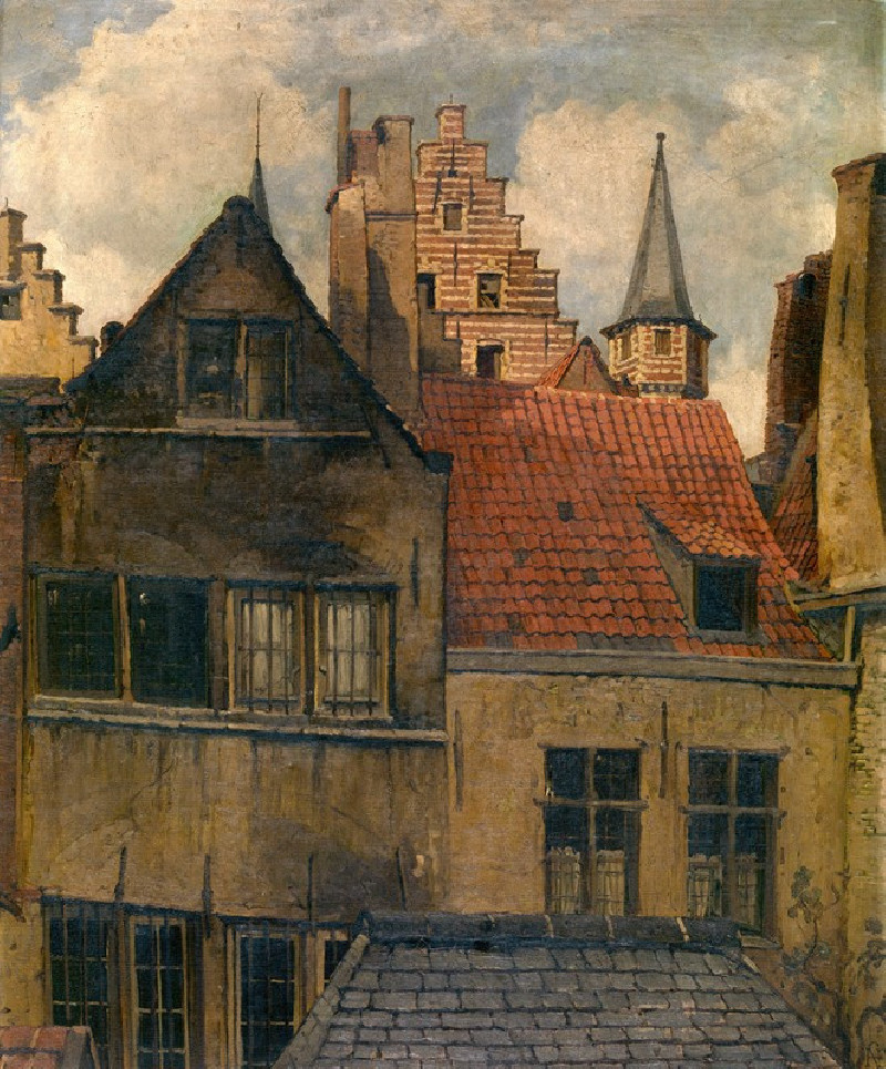 The Vleeshuis and Old Houses reproduction of painting by Henri François Schaefels. ALL GICLEE PRINTS