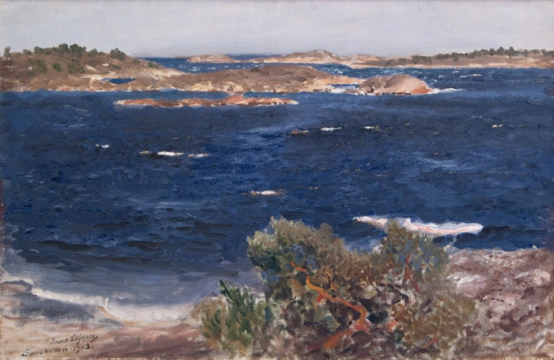 Fresh Breeze (1903) reproduction of painting by Bruno Liljefors. ALL GICLEE PRINTS