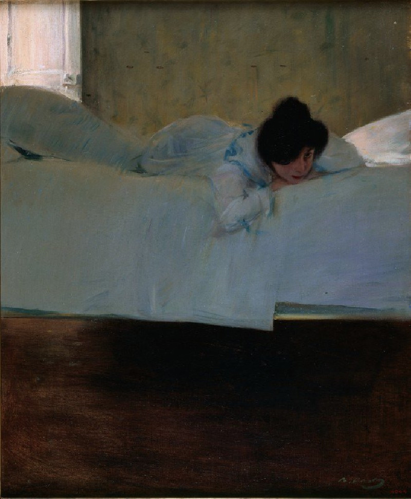 Laziness ( 1898-1900) reproduction of painting by Ramón Casas. ALL GICLEE PRINTS