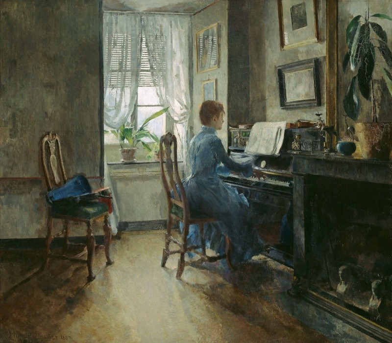 Chez moi (1887) reproduction of painting by Harriet Backer. ALL GICLEE PRINTS