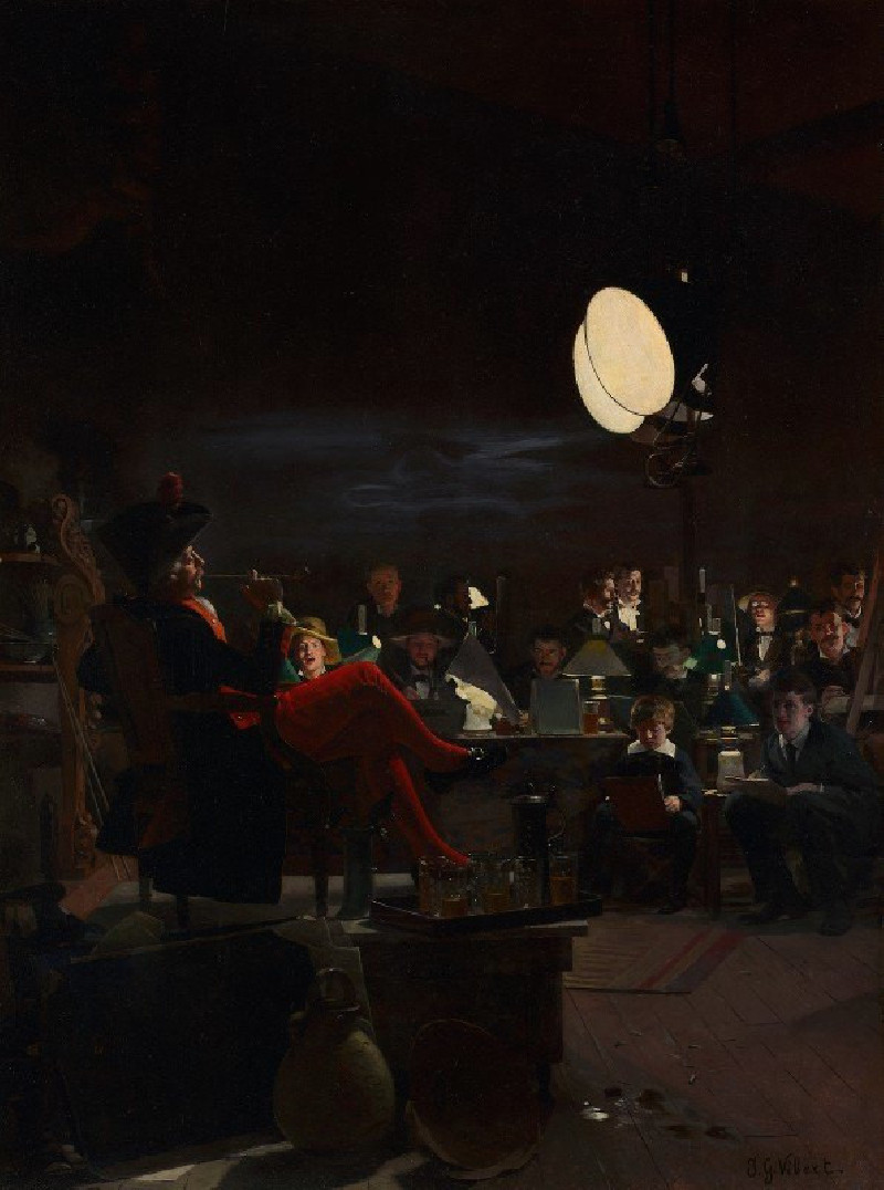 A Night Class (c. 1881) reproduction of painting by Jehan Georges Vibert. ALL GICLEE PRINTS