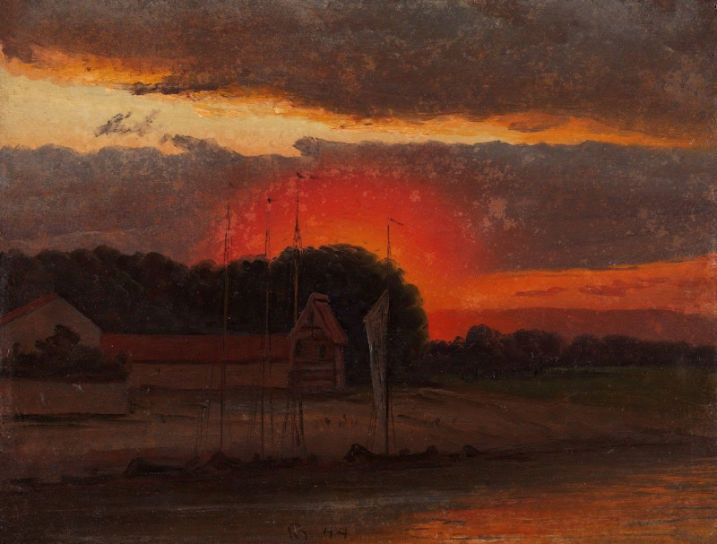 The Elbe in Sunset (1844) reproduction of painting by Knud Baade. ALL GICLEE PRINTS