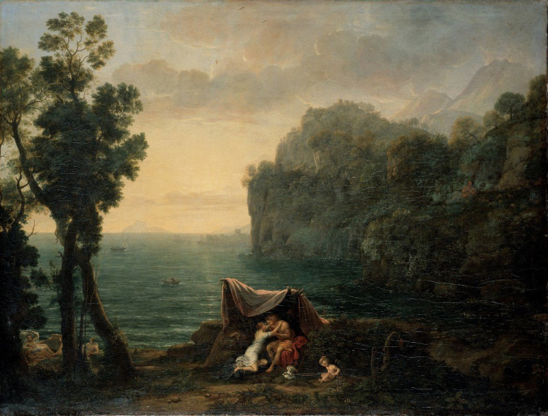 Landscape with Acis and Galatea (1657) reproduction of painting by Claude Lorrain. ALL GICLEE PRINTS