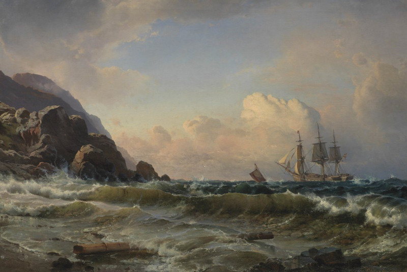 A Norwegian Coastline (1867 - 1873) reproduction of painting by Carl Frederik Sørensen. ALL GICLEE PRINTS