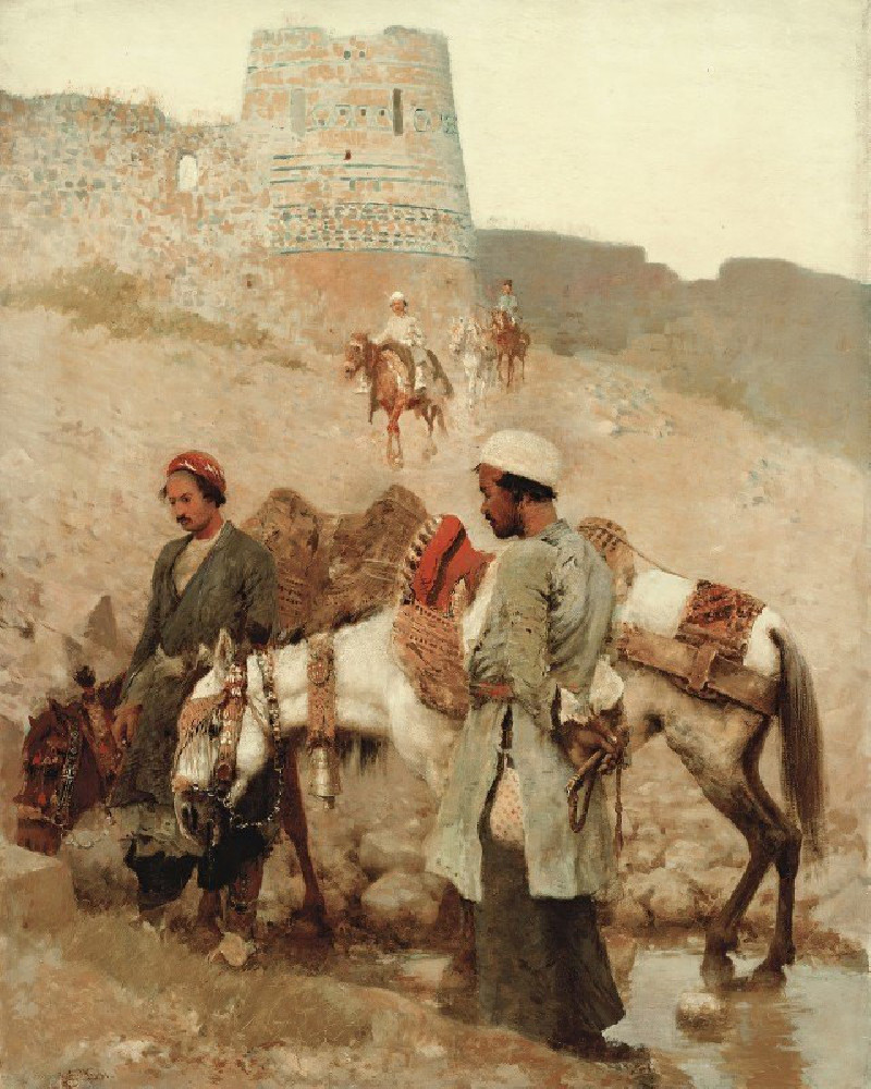 Traveling In Persia (1895) reproduction of painting by Edwin Lord Weeks. ALL GICLEE PRINTS