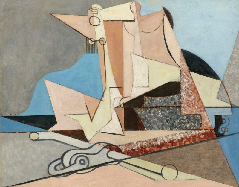 Figures Et Ancre Marine (1930) reproduction of painting by Louis Marcoussis. ALL GICLEE PRINTS