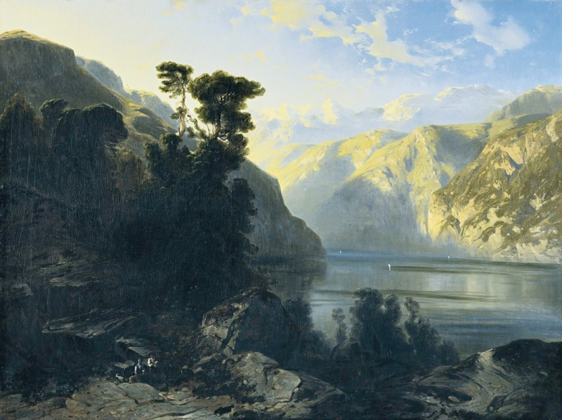 Lake Uri With Urirotstock reproduction of painting by Alexandre Calame. ALL GICLEE PRINTS