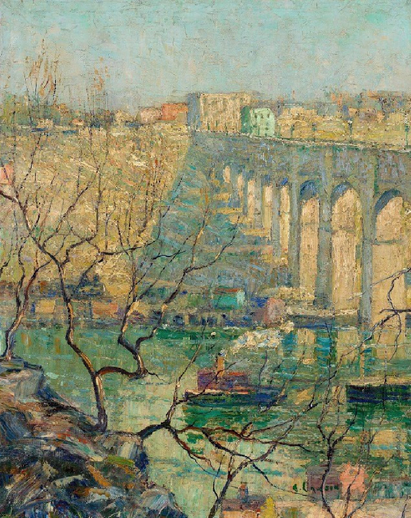 View of the Bridge reproduction of painting by Ernest Lawson. ALL GICLEE PRINTS