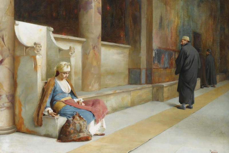 Resting In A Greek Monastery reproduction of painting by Theodoros Ralli. ALL GICLEE PRINTS