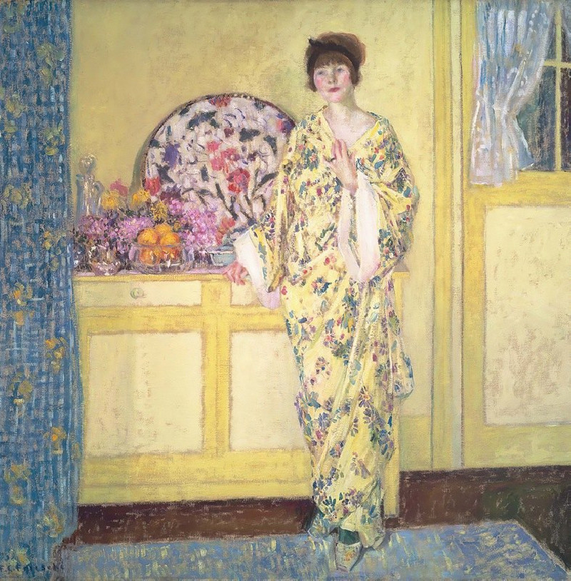 Frederick Carl Frieseke reprodukcija The Yellow Room (circa 1910), VISOS REPRODUKCIJOS , paveikslai, reprodukcijos internetu