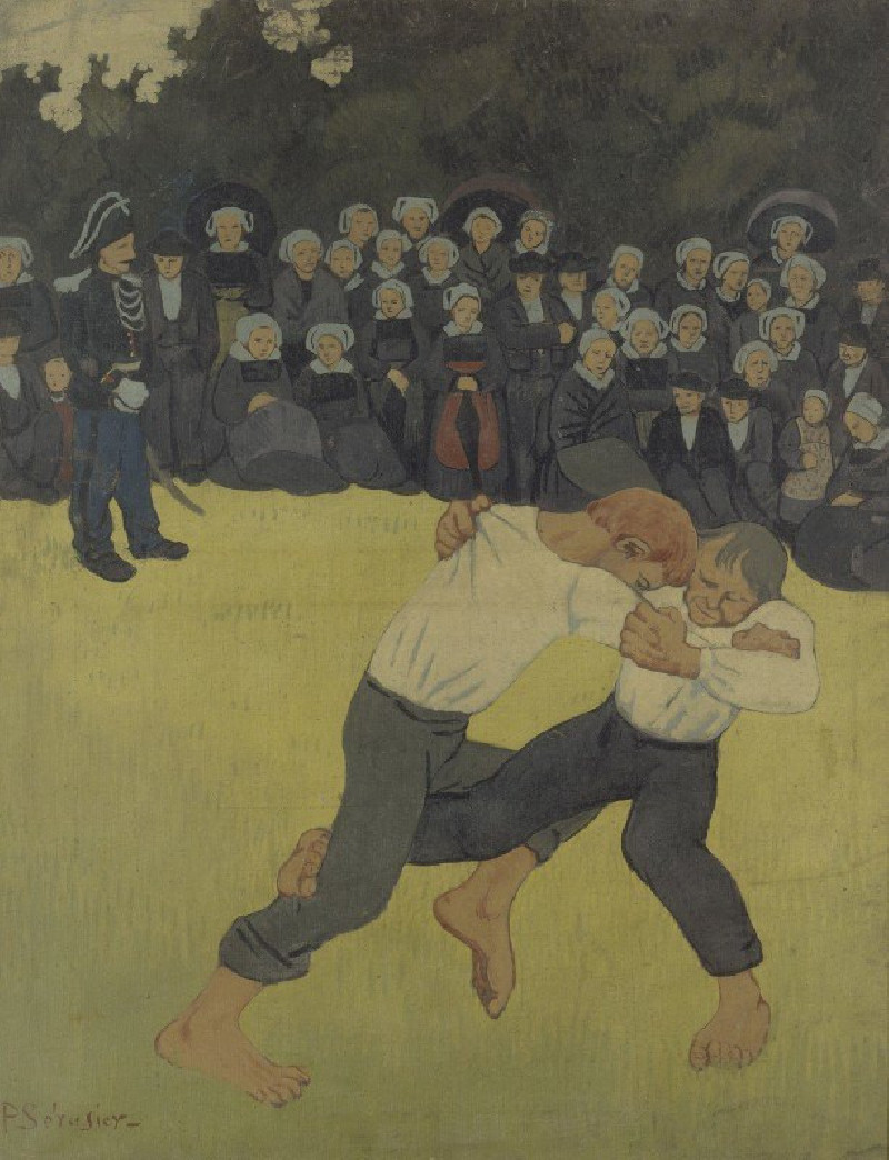 Breton Wrestling (between 1890 and 1891) reproduction of painting by Paul Sérusier. ALL GICLEE PRINTS