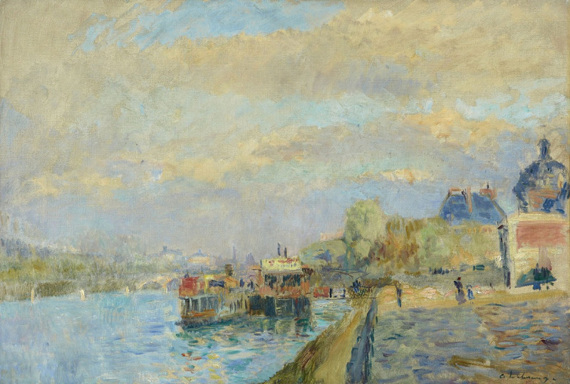 Paris, péniches à quai reproduction of painting by Albert Lebourg. ALL GICLEE PRINTS