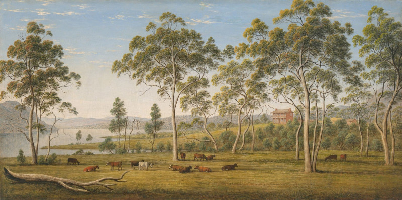 Mr Robinson’s house on the Derwent, Van Diemen’s Land reproduction of painting by John Glover. ALL GICLEE PRINTS