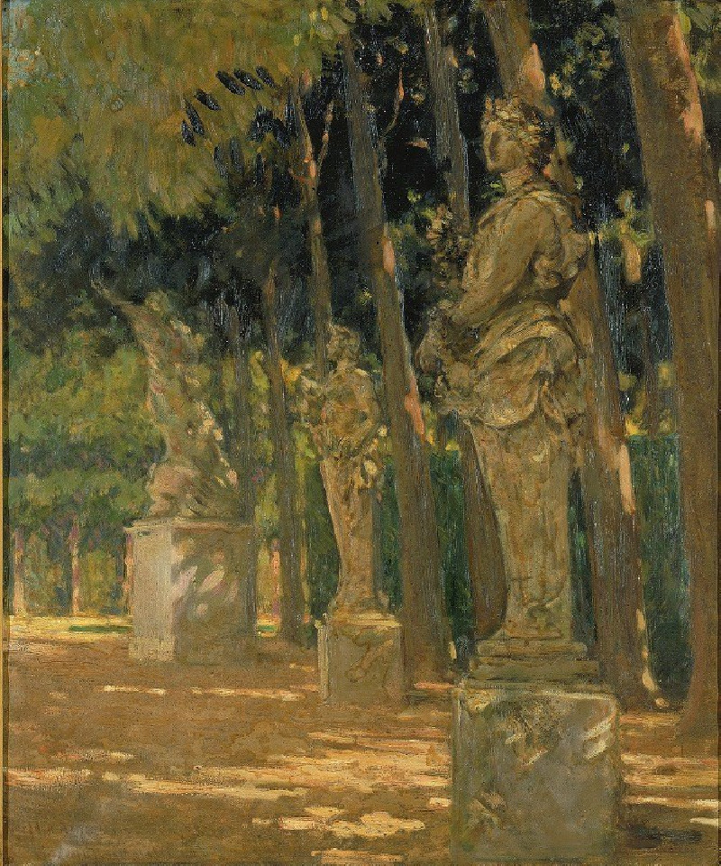 James Carroll Beckwith reprodukcija Carrefour at the End of the Tapis Vert, Versailles (1913), VISOS REPRODUKCIJOS , paveiksl...