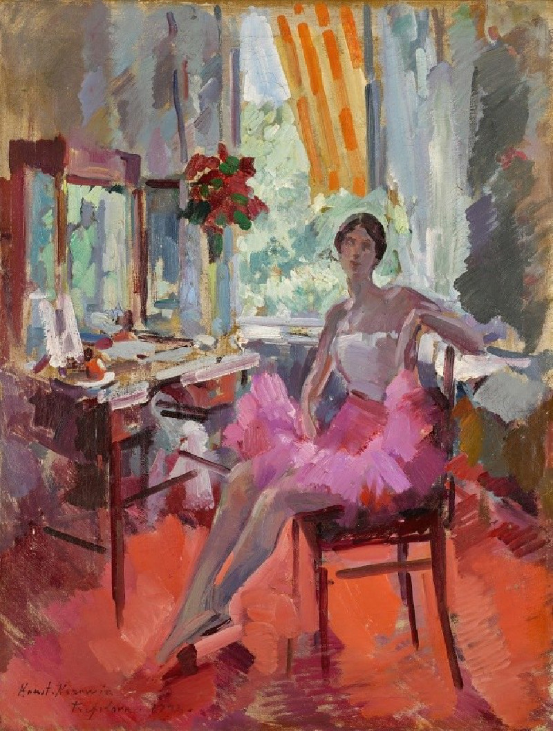 Portrait of the Ballerina Vera Trefilova (1924) reproduction of painting by Konstantin Alexeevich Korovin. ALL GICLEE PRINTS