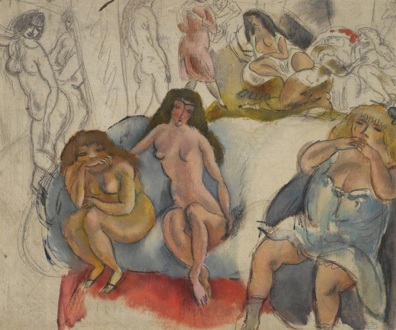 Femmes Galantes (circa 1911) reproduction of painting by Jules Pascin. ALL GICLEE PRINTS