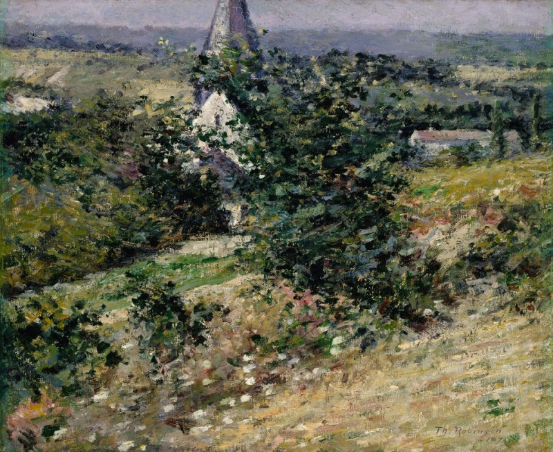 Theodore Robinson reprodukcija Old Church At Giverny (1891), VISOS REPRODUKCIJOS , paveikslai, reprodukcijos internetu