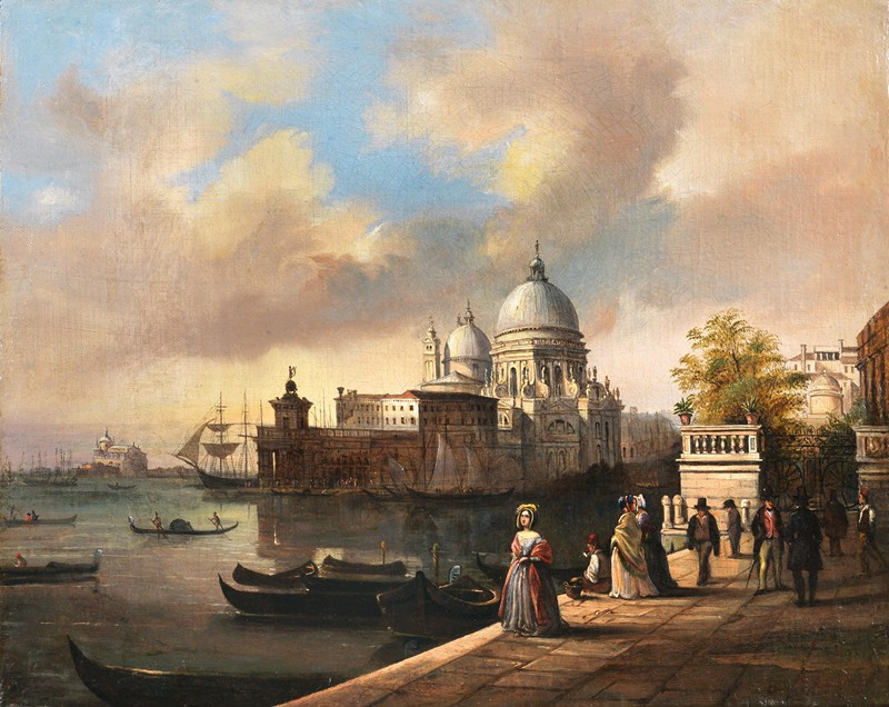 Venice, Entrance to the Giardini Reali reproduction of painting by Giuseppe Canella. ALL GICLEE PRINTS