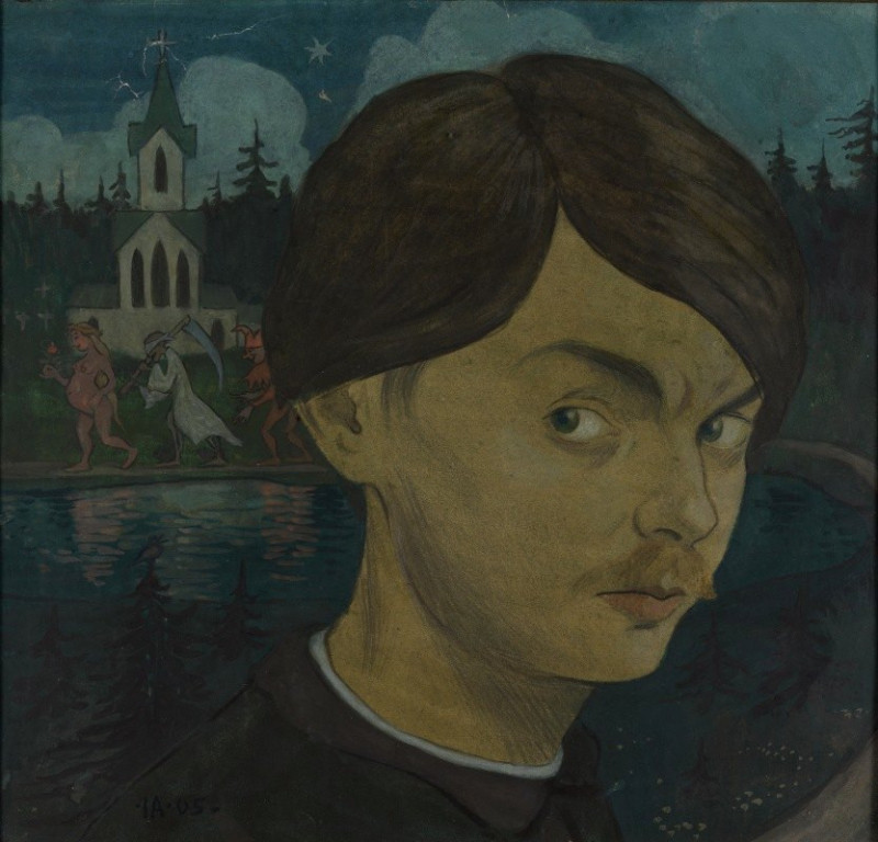 Self-Portrait (1905) reproduction of painting by Ivar Arosenius. ALL GICLEE PRINTS