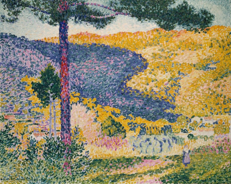 Valley with Fir (Shade on the Mountain) (1909) reproduction of painting by Henri-Edmond Cross. ALL GICLEE PRINTS