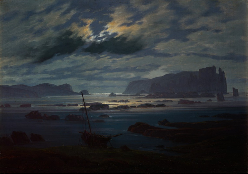 Caspar David Friedrich reprodukcija Northern Sea in the Moonlight (between 1823 and 1824), VISOS REPRODUKCIJOS , paveikslai, ...