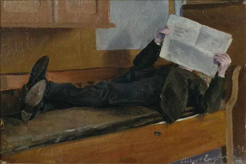 Albert Engström reprodukcija The Artist’s Father, Reading a Newspaper (1892), VISOS REPRODUKCIJOS , paveikslai, reprodukcijos...