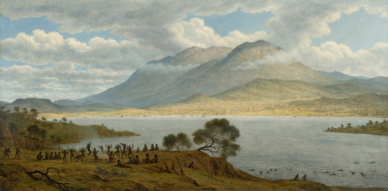 Mount Wellington and Hobart Town from Kangaroo Point reproduction of painting by John Glover. ALL GICLEE PRINTS