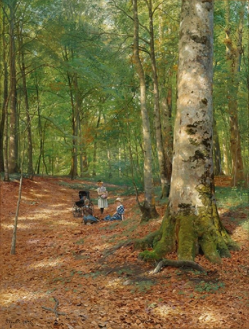 The Woodland Glade (1883) reproduction of painting by Peder Mørk Mønsted. ALL GICLEE PRINTS