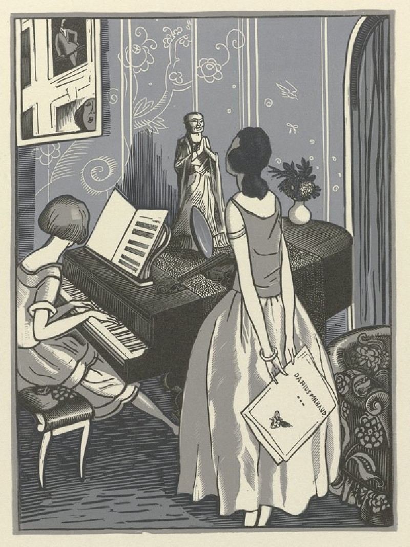 Piano et chant (1923) reproduction of painting by Fernand Siméon. ALL GICLEE PRINTS