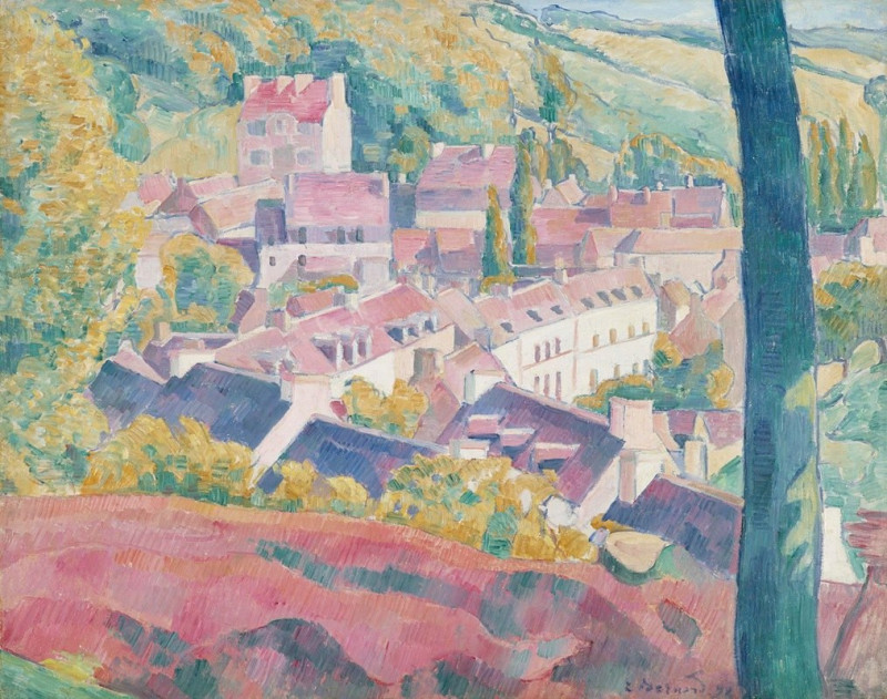 Pont-Aven Seen from the Bois d’Amour (1892) reproduction of painting by Emile Bernard. ALL GICLEE PRINTS