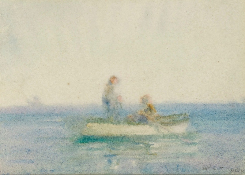 Two Figures In A Boat reproduction of painting by Henry Scott Tuke. ALL GICLEE PRINTS