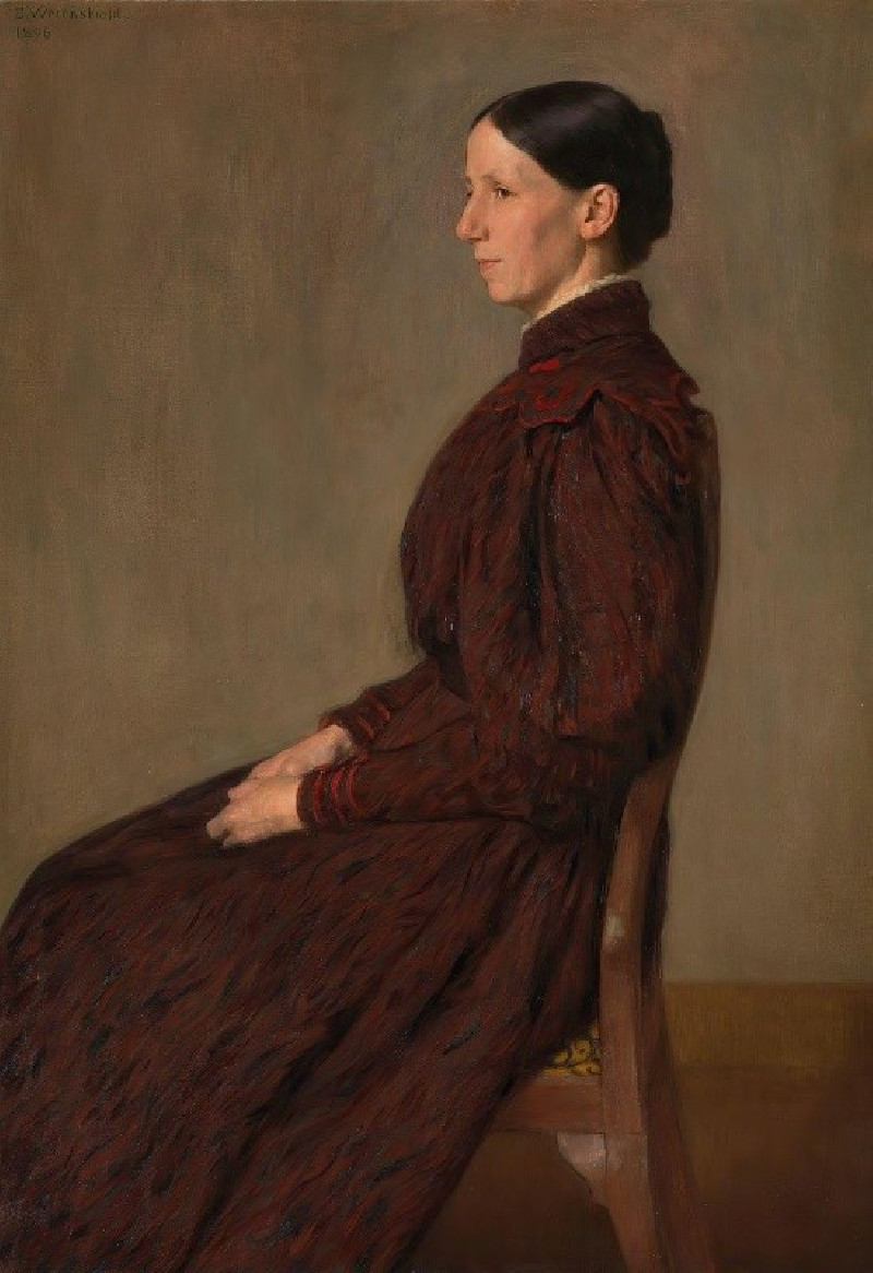 Erik Werenskiold reprodukcija Portrait of Mrs. Anna Dick (1896), VISOS REPRODUKCIJOS , paveikslai, reprodukcijos internetu