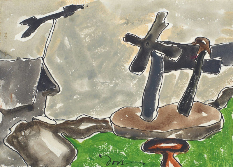 Landscape with Weather Vane (1935) reproduction of painting by Arthur Dove. ALL GICLEE PRINTS