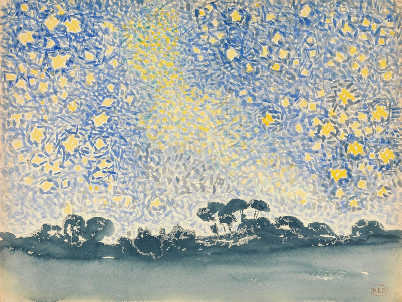 Landscape with Stars (ca. 1905–1908) reproduction of painting by Henri-Edmond Cross. ALL GICLEE PRINTS