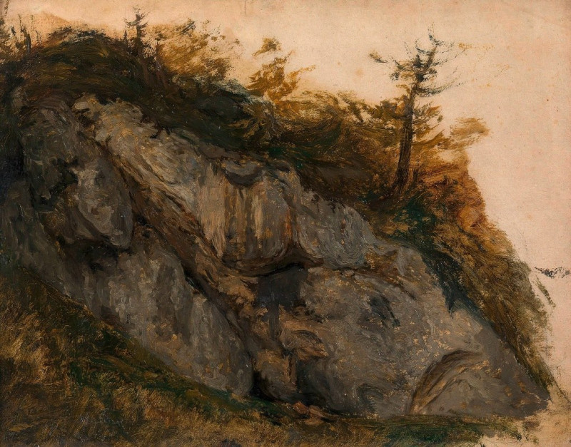 Felsstudie (aus dem Höllental) (ca. 1840) reproduction of painting by Adalbert Stifter. ALL GICLEE PRINTS