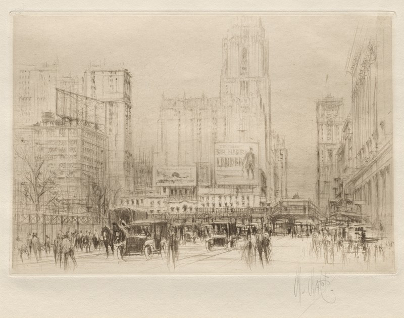 Forty-second Street NY (1923) reproduction of painting by William Walcot. ALL GICLEE PRINTS