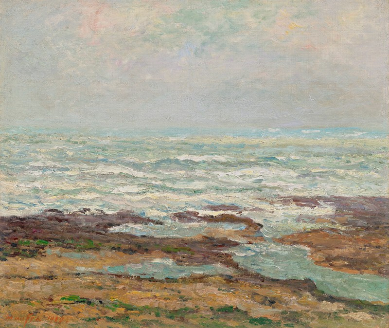 Marine, mer montante, Yport (1900) reproduction of painting by Maxime Maufra. ALL GICLEE PRINTS