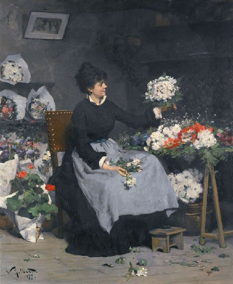 Victor Gabriel Gilbert reprodukcija La marchande de fleurs (1877), VISOS REPRODUKCIJOS , paveikslai, reprodukcijos internetu