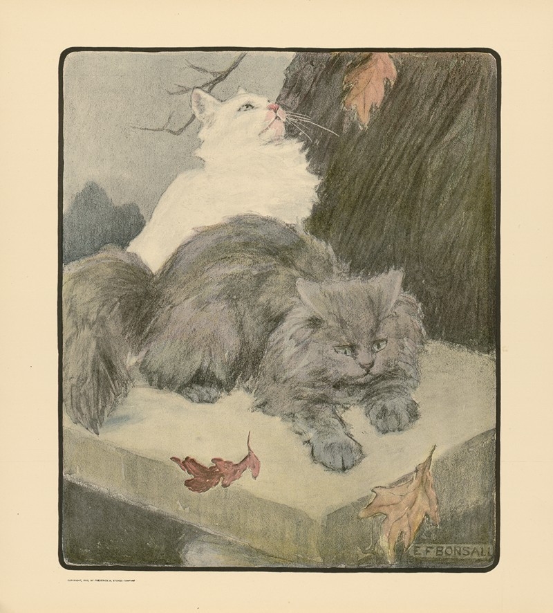 The book of the cat pl 5 (1903) reproduction of painting by Elizabeth Fearne Bonsall. ALL GICLEE PRINTS