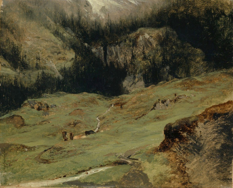 Rosenlaui Alp (1850–1855) reproduction of painting by Alexandre Calame. ALL GICLEE PRINTS