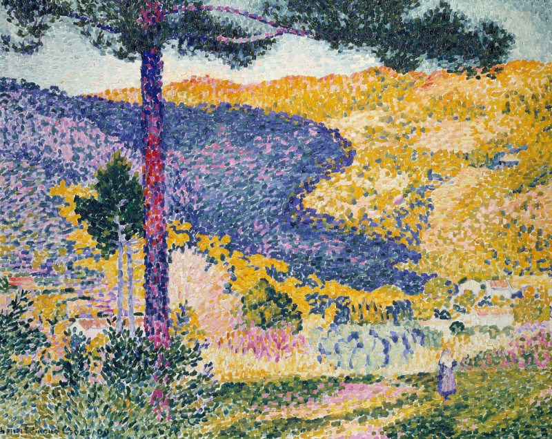 Valley with Fir (Shade on the Mountain) (1909) reproduction of painting by Henri-Edmond Cross. ALL GICLEE PRINTS