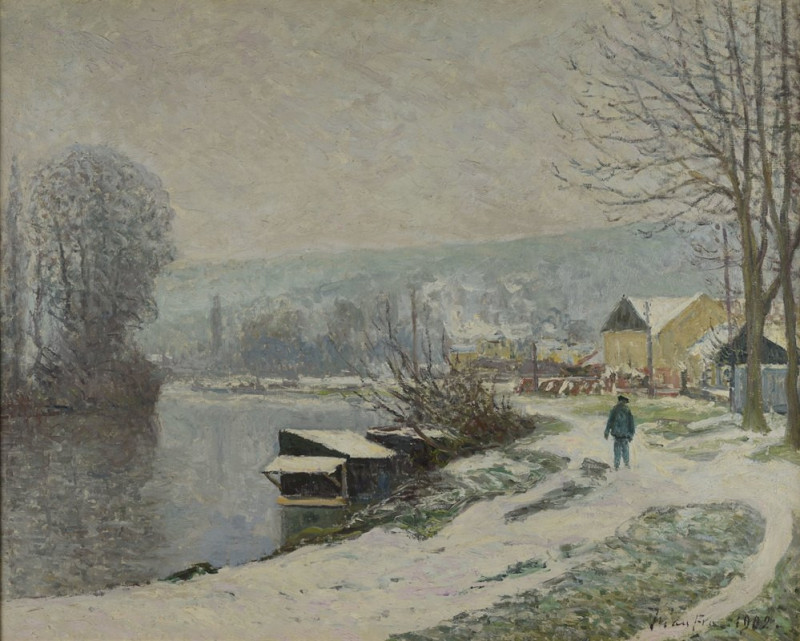 La neige à Port-Marly (1902) reproduction of painting by Maxime Maufra. ALL GICLEE PRINTS