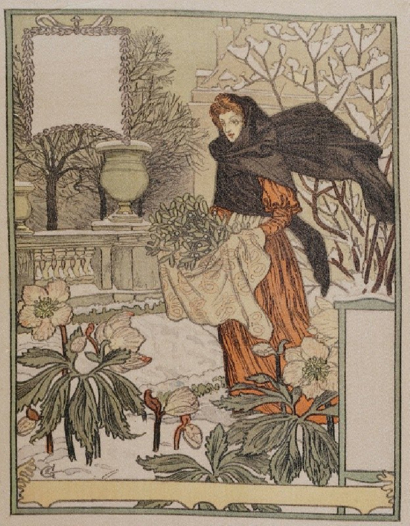 Décembre (1896-1898) reproduction of painting by Eugène Grasset. ALL GICLEE PRINTS