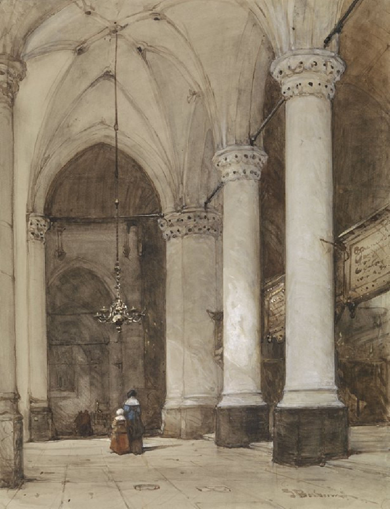 Southern aisle of the Great Church at The Hague (c. 1827 - c. 1891) reproduction of painting by Johannes Bosboom. ALL GICLEE ...