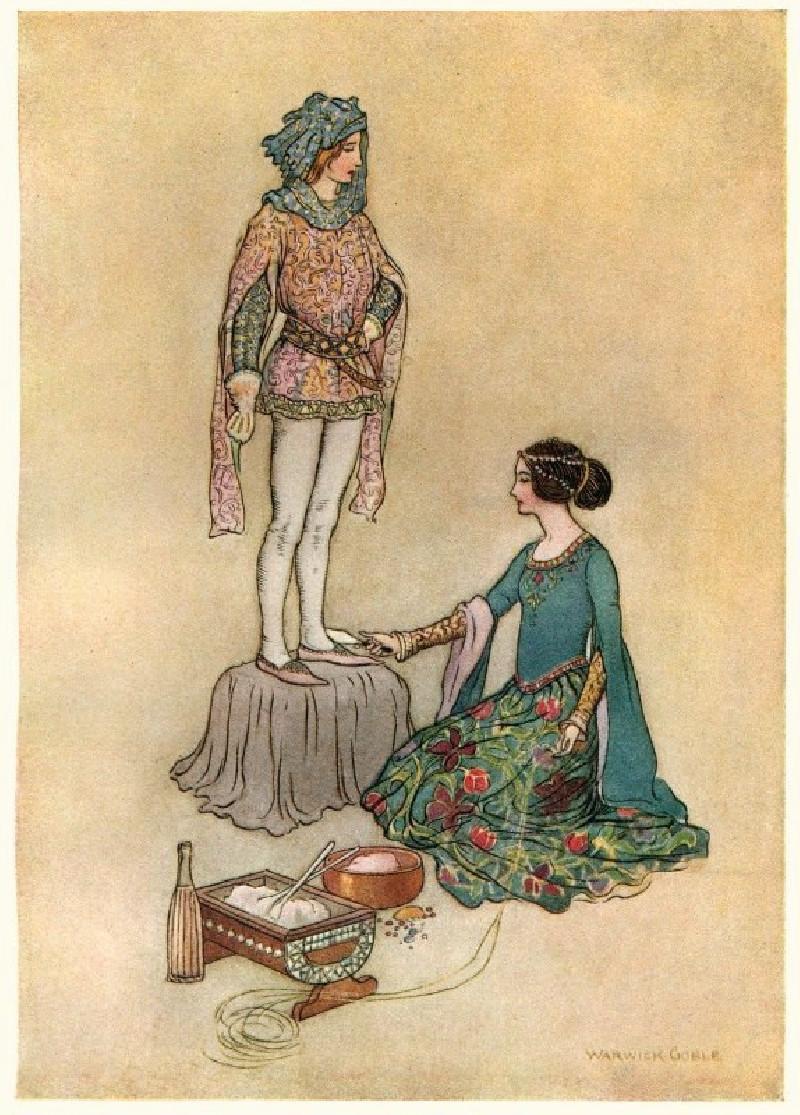 Betta making Pintosmalto (1911) reproduction of painting by Warwick Goble. ALL GICLEE PRINTS