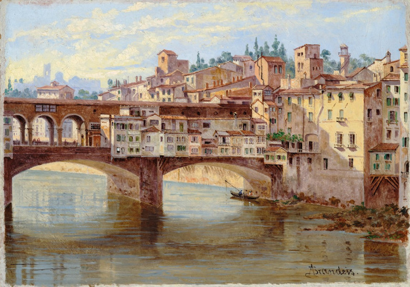 Florence, Ponte Vecchio reproduction of painting by Antonietta Brandeis. ALL GICLEE PRINTS