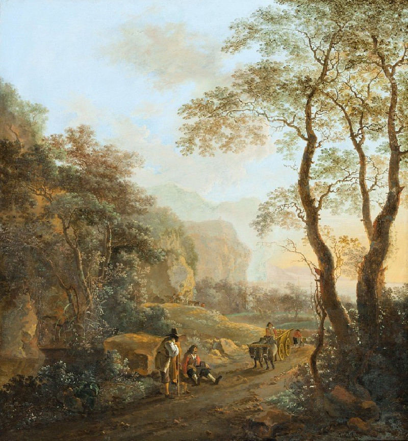 An ox-cart in the landscape reproduction of painting by . ALL GICLEE PRINTS