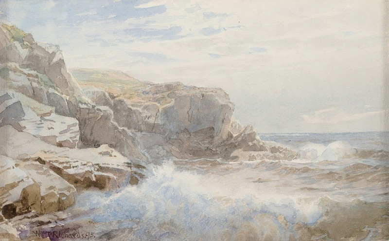 Crashing Waves (circa 1895) reproduction of painting by William Trost Richards. ALL GICLEE PRINTS